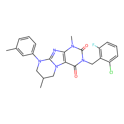 C24H23ClFN5O2 structure