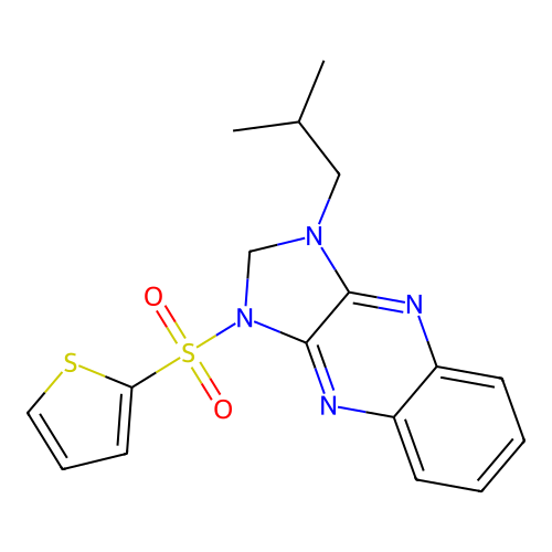 1-(2-methylpropyl)-3-thiophen-2-ylsulfonyl-2H-imidazo[4,5-b]quinoxaline structure