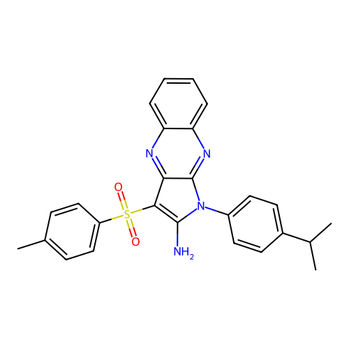 1-(4-isopropylphenyl)-3-tosyl-1H-pyrrolo[2,3-b]quinoxalin-2-amine structure