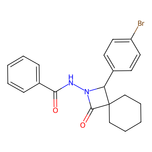 N-[1-(4-bromophenyl)-3-oxo-2-azaspiro[3.5]non-2-yl]benzamide structure