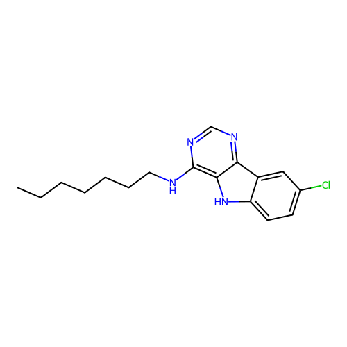 8-chloro-N-heptyl-5H-pyrimido[5,4-b]indol-4-amine structure