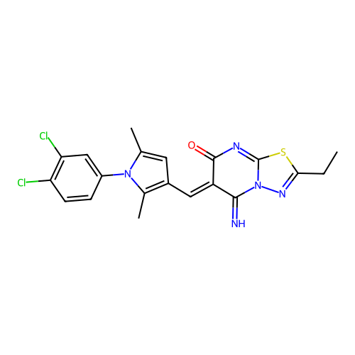 C20H17Cl2N5OS structure