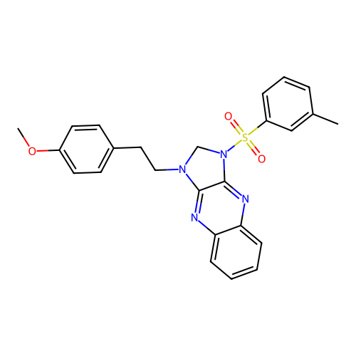 1-(4-methoxyphenethyl)-3-(m-tolylsulfonyl)-2,3-dihydro-1H-imidazo[4,5-b]quinoxaline structure