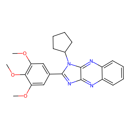 1-cyclopentyl-2-(3,4,5-trimethoxyphenyl)-1H-imidazo[4,5-b]quinoxaline structure