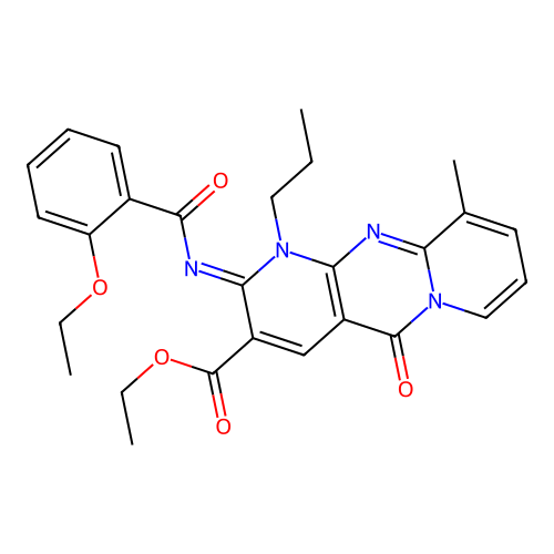 (Z)-ethyl 2-((2-ethoxybenzoyl)imino)-10-methyl-5-oxo-1-propyl-2,5-dihydro-1H-dipyrido[1,2-a:2',3'-d]pyrimidine-3-carboxylate structure