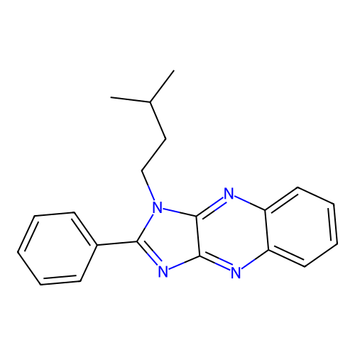 1-isopentyl-2-phenyl-1H-imidazo[4,5-b]quinoxaline structure