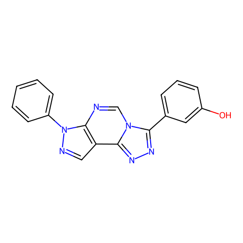 3-(7-phenyl-7H-pyrazolo[4,3-e][1,2,4]triazolo[4,3-c]pyrimidin-3-yl)phenol structure