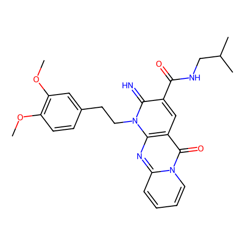 1-(3,4-dimethoxyphenethyl)-2-imino-N~3~-isobutyl-5-oxo-1,5-dihydro-2H-dipyrido[1,2-a:2,3-d]pyrimidine-3-carboxamide structure