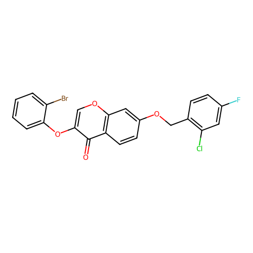 3-(2-Bromophenoxy)-7-[(2-chloro-4-fluorophenyl)methoxy]chromen-4-one structure