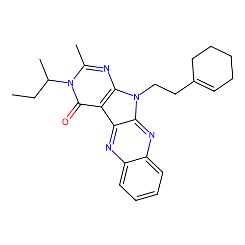 3-(butan-2-yl)-11-[2-(cyclohex-1-en-1-yl)ethyl]-2-methyl-3,11-dihydro-4H-pyrimido[5',4':4,5]pyrrolo[2,3-b]quinoxalin-4-one structure