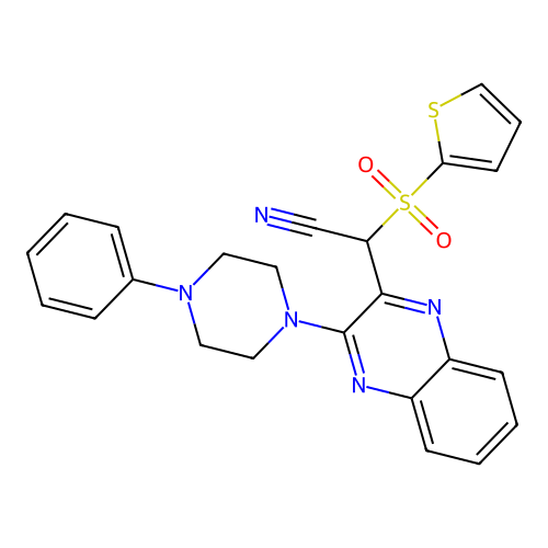 [3-(4-Phenylpiperazin-1-yl)quinoxalin-2-yl](thiophen-2-ylsulfonyl)acetonitrile structure