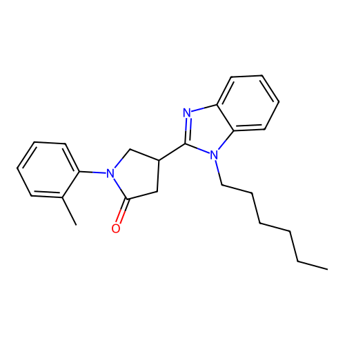 4-(1-Hexylbenzimidazol-2-yl)-1-(2-methylphenyl)pyrrolidin-2-one structure