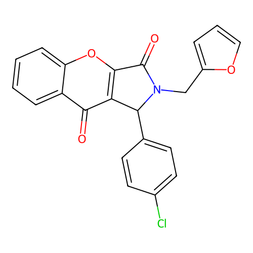 1-(4-chlorophenyl)-2-(furan-2-ylmethyl)-1,2-dihydrochromeno[2,3-c]pyrrole-3,9-dione structure