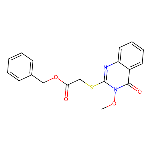 Benzyl [(3-methoxy-4-oxo-3,4-dihydroquinazolin-2-yl)sulfanyl]acetate structure