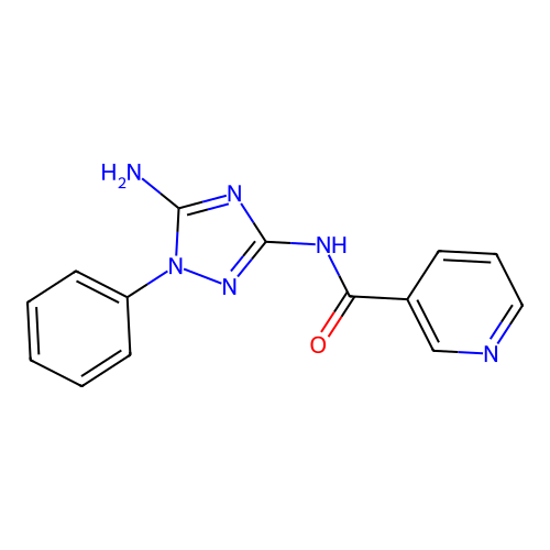 N-(5-amino-1-phenyl-1H-1,2,4-triazol-3-yl)pyridine-3-carboxamide structure