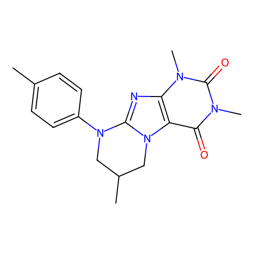 1,3,7-trimethyl-9-(4-methylphenyl)-7,8-dihydro-6H-purino[7,8-a]pyrimidine-2,4-dione structure