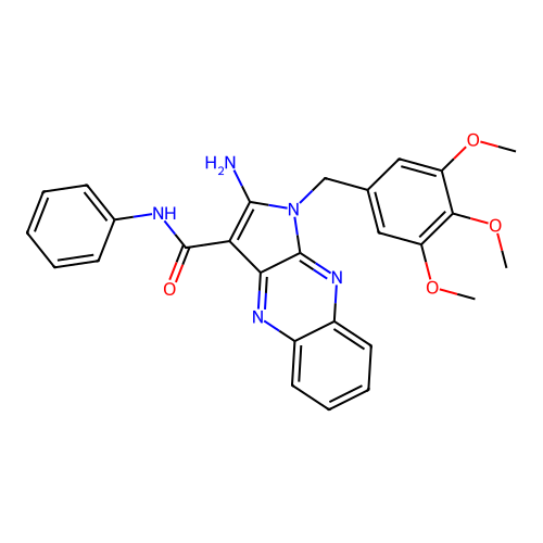 2-amino-N-phenyl-1-(3,4,5-trimethoxybenzyl)-1H-pyrrolo[2,3-b]quinoxaline-3-carboxamide structure