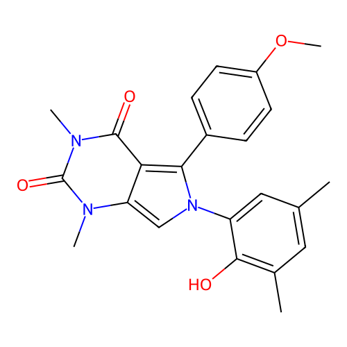 6-(2-hydroxy-3,5-dimethylphenyl)-5-(4-methoxyphenyl)-1,3-dimethyl-1H-pyrrolo[3,4-d]pyrimidine-2,4(3H,6H)-dione structure