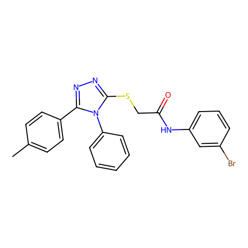 N-(3-bromophenyl)-2-[[5-(4-methylphenyl)-4-phenyl-1,2,4-triazol-3-yl]sulfanyl]acetamide structure