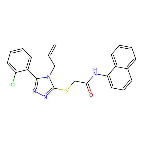 2-{[5-(2-chlorophenyl)-4-(prop-2-en-1-yl)-4H-1,2,4-triazol-3-yl]sulfanyl}-N-(naphthalen-1-yl)acetamide structure