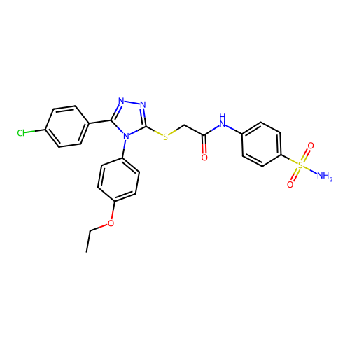 2-{[5-(4-chlorophenyl)-4-(4-ethoxyphenyl)-4H-1,2,4-triazol-3-yl]sulfanyl}-N-(4-sulfamoylphenyl)acetamide structure