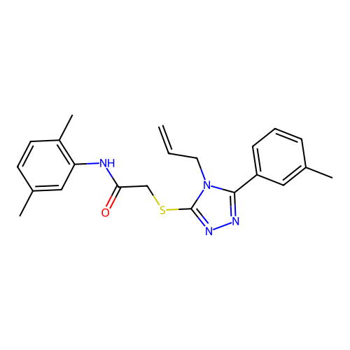 N-(2,5-dimethylphenyl)-2-{[5-(3-methylphenyl)-4-(prop-2-en-1-yl)-4H-1,2,4-triazol-3-yl]sulfanyl}acetamide structure