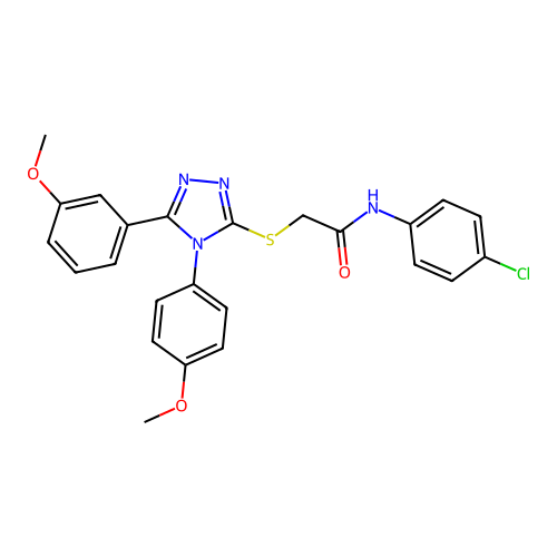 N-(4-chlorophenyl)-2-{[5-(3-methoxyphenyl)-4-(4-methoxyphenyl)-4H-1,2,4-triazol-3-yl]sulfanyl}acetamide structure