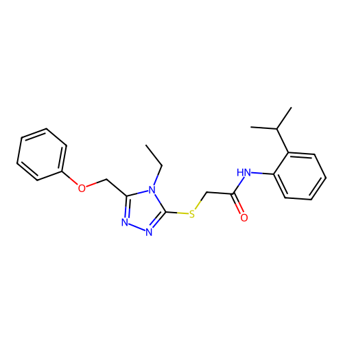 2-{[4-ethyl-5-(phenoxymethyl)-4H-1,2,4-triazol-3-yl]sulfanyl}-N-[2-(propan-2-yl)phenyl]acetamide structure