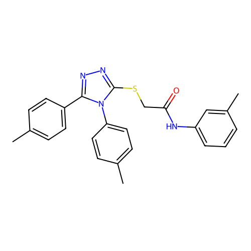 2-[[4,5-bis(4-methylphenyl)-1,2,4-triazol-3-yl]sulfanyl]-N-(3-methylphenyl)acetamide structure