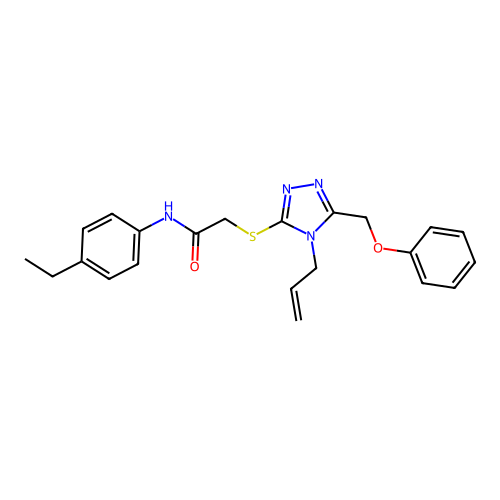 N-(4-ethylphenyl)-2-{[5-(phenoxymethyl)-4-(prop-2-en-1-yl)-4H-1,2,4-triazol-3-yl]sulfanyl}acetamide structure