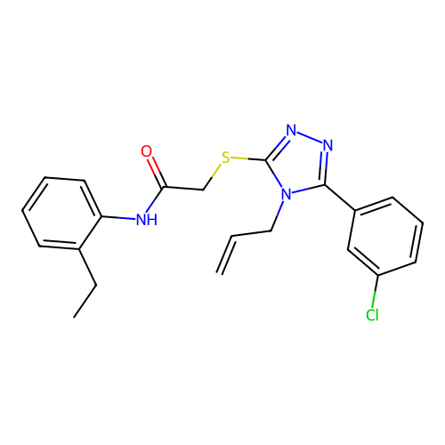 2-{[5-(3-chlorophenyl)-4-(prop-2-en-1-yl)-4H-1,2,4-triazol-3-yl]sulfanyl}-N-(2-ethylphenyl)acetamide structure