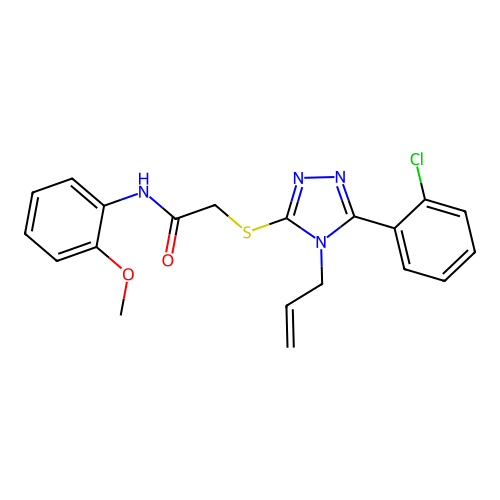2-{[5-(2-chlorophenyl)-4-(prop-2-en-1-yl)-4H-1,2,4-triazol-3-yl]sulfanyl}-N-(2-methoxyphenyl)acetamide structure