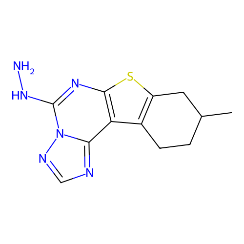 5-hydrazinyl-9-methyl-8,9,10,11-tetrahydro[1]benzothieno[3,2-e][1,2,4]triazolo[1,5-c]pyrimidine structure