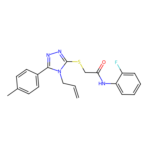 N-(2-fluorophenyl)-2-{[5-(4-methylphenyl)-4-(prop-2-en-1-yl)-4H-1,2,4-triazol-3-yl]sulfanyl}acetamide structure