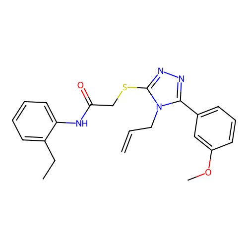 N-(2-ethylphenyl)-2-{[5-(3-methoxyphenyl)-4-(prop-2-en-1-yl)-4H-1,2,4-triazol-3-yl]sulfanyl}acetamide structure