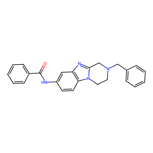 N-(2-benzyl-1,2,3,4-tetrahydropyrazino[1,2-a]benzimidazol-8-yl)benzamide structure