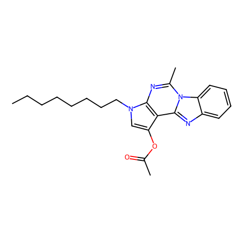 5-methyl-3-octyl-3H-benzo[4,5]imidazo[1,2-c]pyrrolo[3,2-e]pyrimidin-1-yl acetate structure
