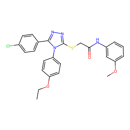 2-{[5-(4-chlorophenyl)-4-(4-ethoxyphenyl)-4H-1,2,4-triazol-3-yl]sulfanyl}-N-(3-methoxyphenyl)acetamide structure