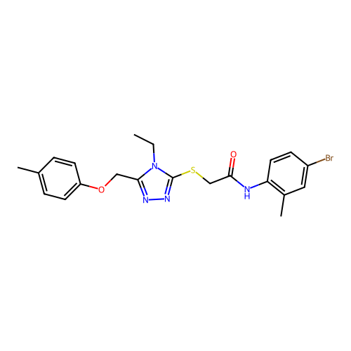 N-(4-bromo-2-methylphenyl)-2-((4-ethyl-5-((p-tolyloxy)methyl)-4H-1,2,4-triazol-3-yl)thio)acetamide structure