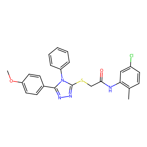 N-(5-chloro-2-methylphenyl)-2-{[5-(4-methoxyphenyl)-4-phenyl-4H-1,2,4-triazol-3-yl]sulfanyl}acetamide structure