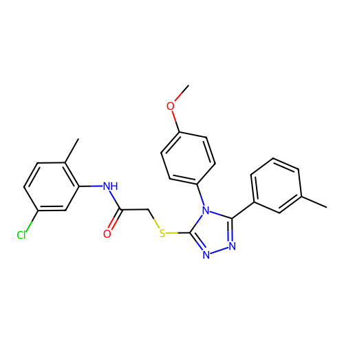 N-(5-chloro-2-methylphenyl)-2-{[4-(4-methoxyphenyl)-5-(3-methylphenyl)-4H-1,2,4-triazol-3-yl]sulfanyl}acetamide structure