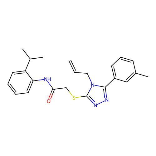 2-{[5-(3-methylphenyl)-4-(prop-2-en-1-yl)-4H-1,2,4-triazol-3-yl]sulfanyl}-N-[2-(propan-2-yl)phenyl]acetamide structure