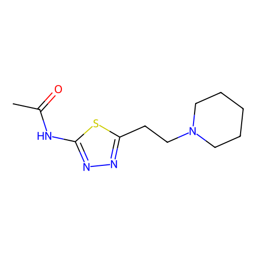 N-[5-(2-Piperidin-1-yl-ethyl)-[1,3,4]thiadiazol-2-yl]-acetamide structure
