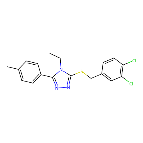 3-[(3,4-Dichlorophenyl)methylthio]-4-ethyl-5-(4-methylphenyl)-1,2,4-triazole structure