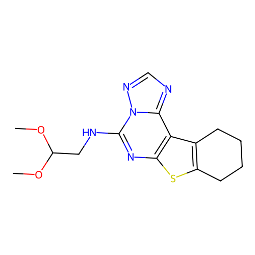 N-(2,2-dimethoxyethyl)-8,9,10,11-tetrahydro[1]benzothieno[3,2-e][1,2,4]triazolo[1,5-c]pyrimidin-5-amine structure