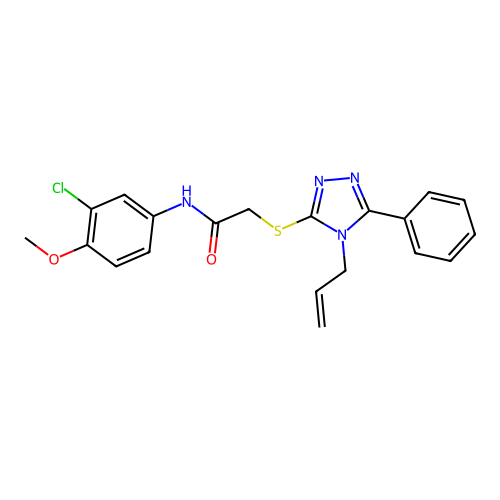 N-(3-chloro-4-methoxyphenyl)-2-{[5-phenyl-4-(prop-2-en-1-yl)-4H-1,2,4-triazol-3-yl]sulfanyl}acetamide structure