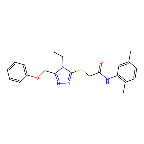 N-(2,5-dimethylphenyl)-2-{[4-ethyl-5-(phenoxymethyl)-4H-1,2,4-triazol-3-yl]sulfanyl}acetamide structure