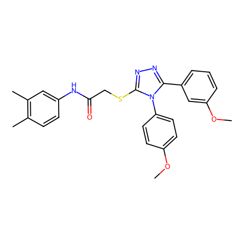 N-(3,4-dimethylphenyl)-2-((5-(3-methoxyphenyl)-4-(4-methoxyphenyl)-4H-1,2,4-triazol-3-yl)thio)acetamide structure