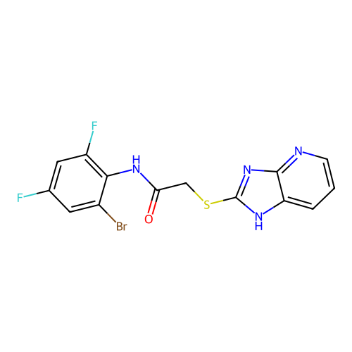 C14H9BrF2N4OS structure