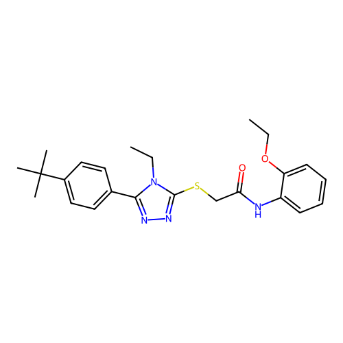 2-{[5-(4-tert-butylphenyl)-4-ethyl-4H-1,2,4-triazol-3-yl]sulfanyl}-N-(2-ethoxyphenyl)acetamide structure